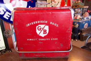 Vintage Rare Griesedieck Bros Progress Refrigerator Co.  Cooler