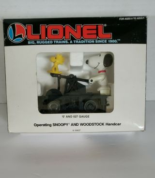 Vintage Rare Lionel Trains Operating Snoopy And Woodstock Handcar 6 - 18407