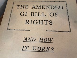Vintage 1944 The Amended GI Bill of Rights And How It WWII Era 3