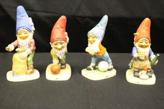 Set Of 4 Vintage Hand Painted Goebel Hummel Co Boys 7 " Gnomes: Utz Ed Jim Bert