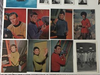 vintage 1960 ' s Star Trek publicity/fan club photos cards and patches 3