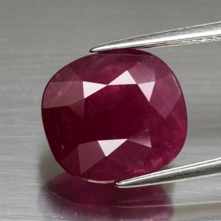 Certificate Inc.  Big Rare 6.  23ct 12x11mm Cushion Natural Unheated Red Ruby