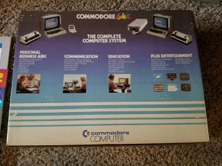 Vintage Commodore 64 Computer w/ Box,  Cables,  & POWERS ON,  NO VIDEO 7