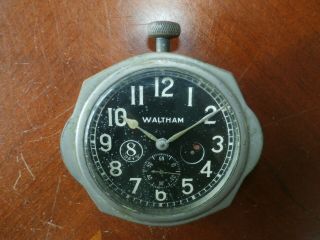 Vintage Antique Waltham 8 Days Automobile Car Clock Watch Aircraft Marine
