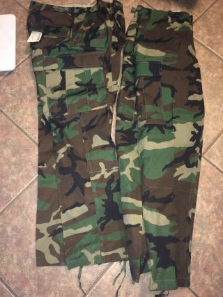 2 Military Bdu Pants Summer Weight Cargo Pants Army Bdu Camo Pants Vintage