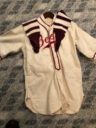 Vintage Baseball Uniform With Jersey,  Pants,  And Stirrups " Bees " Sun Collar