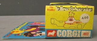 Corgi 803 BEATLES Diecast Toy Model Yellow Submarine - RARE MT/Box 3