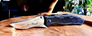 Kershaw 1680st Steven Seagal Japan Aus8a Stingray Inlays.  Vintage.  Discontinued