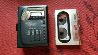 Vintage Sony Walkman Stereo Cassette Player Wm - 10 Japan And Aiwa Hs - T65
