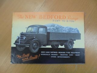 The Bedford Range Van Vintage Classic Car Brochure 1939