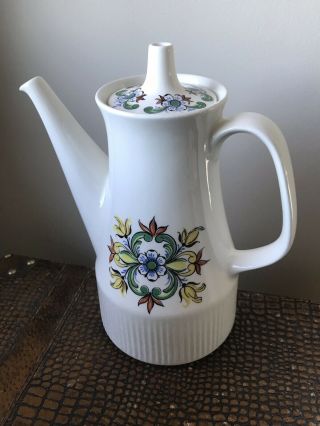 Vtg F/f Norway Figgio Flint Ceramic Coffee Tea Pot Valle Design Mid - Century 1950