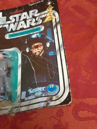 Vtg 12 back card dark blue rare grail Star Wars Death Squad Commander promo afa 6