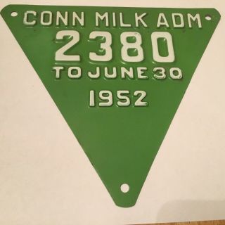 Rare Vintage Embossed Conn Milk Adm Tin Sign Connecticut Farm Sign Dairy Farmer