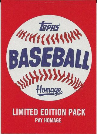 2018 Limited Edition Topps Baseball Homage 12 Card Set - - - - - - - Extremely Rare