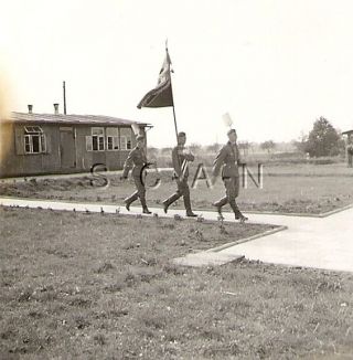 Wwii Ger Rp - Rad - Reichsarbeitsdienst - Oath Ceremony - Color Bearer - Flag - Shovel