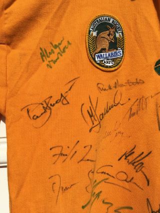 Wallabies Signed By Team Jersey Rugby Australian Vintage Size L 2
