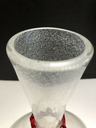 VTG Venetian Murano Italian Art Glass Vase Pulegoso Opalescent Pilgrim Flask 6