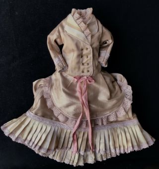 Cc Silk French Fashion Doll Dress App 16 " Antique Doll Authentic Pattern