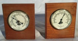 Vintage Amoco Gas Thermometer And Barometer Set - Very Rare