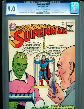 Superman Comics 167 Cgc 9.  0 1st Braniac And Lex Luthor Team - Up Rare 1964 Dc