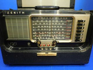 Vtg Zenith R600 Trans - Oceanic Multiband Radio Short Wave Magnet Tube Portable 2