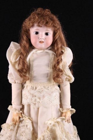 Antique Armand Marseille 370 Bisque 24 " German Shoulder Head Doll Bride Dress