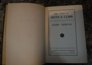 THE OF IRVIN S COBB - AUTOGRAPHED EDITION 10 BOOKS VINTAGE 1912 - 1923 5