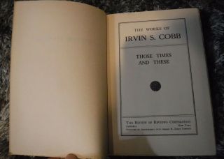 THE OF IRVIN S COBB - AUTOGRAPHED EDITION 10 BOOKS VINTAGE 1912 - 1923 8