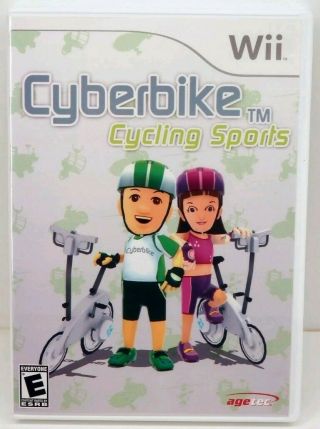 Cyberbike Cycling Sports Nintendo Wii Game w Magnetic Exercise Bike Rare 2