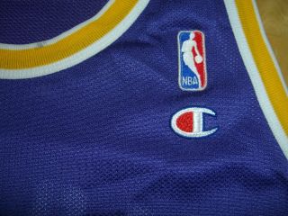 Vintage Champion Eddie Jones Purple Lakers Basketball Jersey Size 48 RARE 3