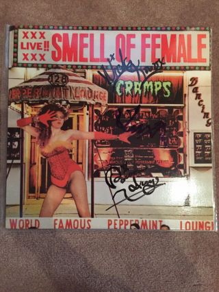 The Cramps Smell Of Female Signed Vinyl By Lux,  Ivy,  Nick Knox Punk Lp Rare