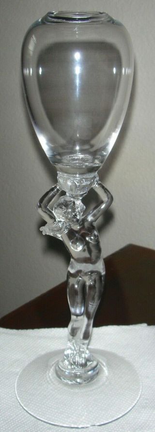 Vintage Cambridge Glass Nude Stem Statuesque Bud Vase Clear 3011 Rare 10 1/4 "