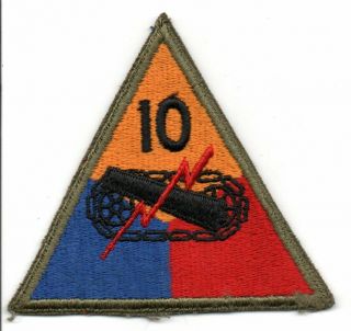 World War Ii Us Army 10th Armored Division Patch