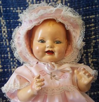 Antique 1930s Composition Eih Horsman 19 " Mama Doll Cryer Compo Restored Dimples