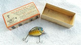 L@@K OLD VINTAGE HEDDON PUNKINSEED 730 SUNFISH BELLY WEIGHT PAINT & BOX L@@K 3