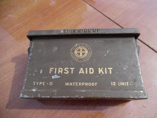 Vtg 1929 Pat Waterproof Mine Safety Appliances Co.  First Aid Kit Amphibious Jeep