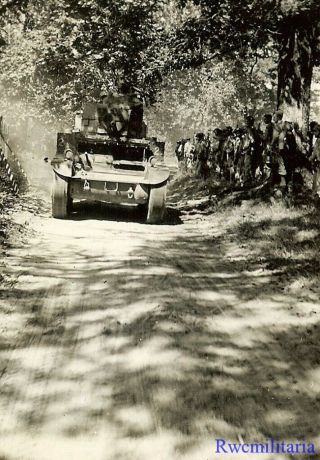 Port.  Photo: Move Out Us M3 Stuart Light Tank Moving Down Wooded Road