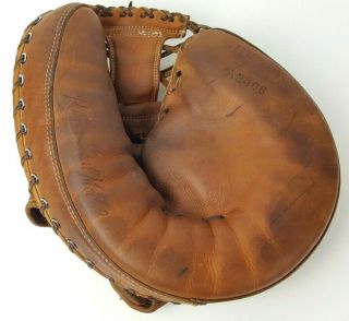 Rare Vintage Wilson A2406 Baseball Glove Catchers Mitt Made In Usa Rht 60s Pro
