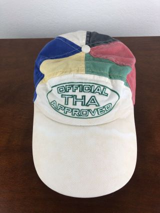 Rare Vintage 90s Tommy Hilfiger ColorBlock 5 - Panel longbill Hat Cap Spell Out 2