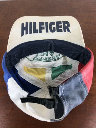 Rare Vintage 90s Tommy Hilfiger ColorBlock 5 - Panel longbill Hat Cap Spell Out 6