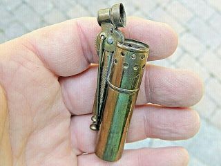 Vintage 1930 IMCO 2200 Brass Pocket Lighter Made In Austria Top Striker 5