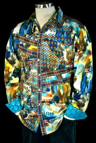 Robert Graham " Blondfolded " Nwt $398 Rare Skull Embroidered Limited Edition 4xl