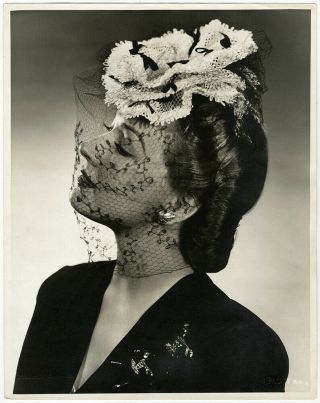 Vintage 1940s Large Format Hollywood Photograph Veiled Beauty Bonita Granville
