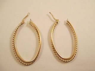 Lovely Vintage Top Quality 9ct Gold,  Large Double Hoop Earrings.  1.  9g