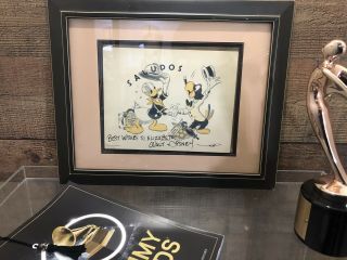 Rare Walt Disney’s “best Wishes” 1940’s Printed Animation With Autograph