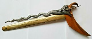 Vintage Antique Indonesian Javanese Malayan Carved Wood Kris Keris Knife Dagger