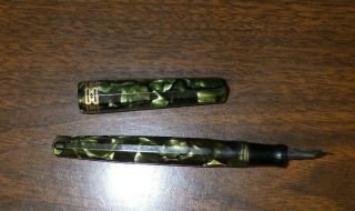 Vintage Wahl Eversharp Doric Marbled Green Fountain Pen