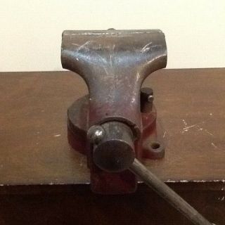 VINTAGE COLUMBIAN NO.  44 SWIVEL BENCH VISE WITH ANVIL 4 