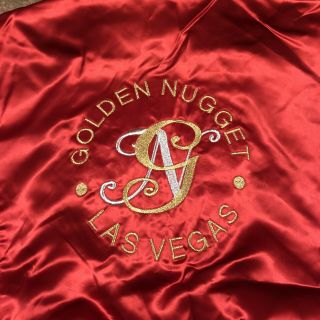 VTG Las Vegas Hotel Casino Golden Nugget Mirage Satin Jacket Reversible Size L 6