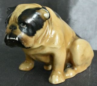 Rare Royal Doulton Black & Tan Seated Bulldog Figure Hn881